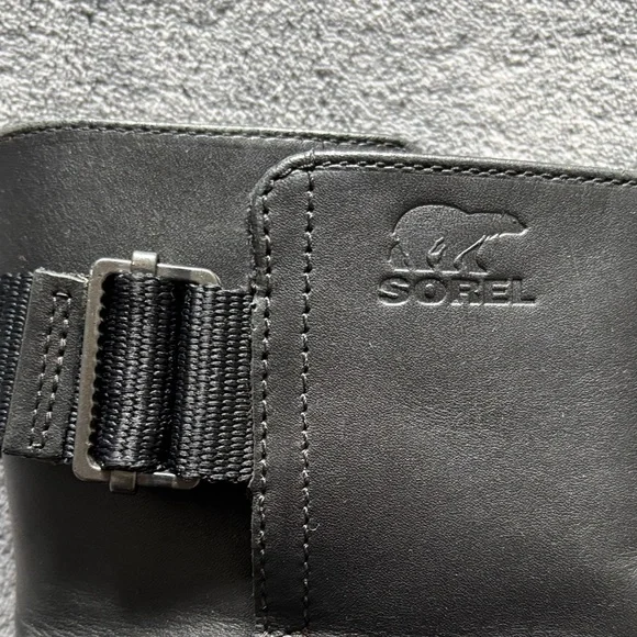 Sorel Black Leather slimboot boots 8.5 - Picture 3 of 11